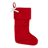 Quilted Red Velvet Stocking with White Bow-Lange General Store