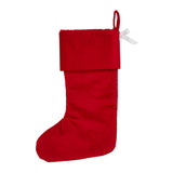 Quilted Red Velvet Stocking with White Bow-Lange General Store