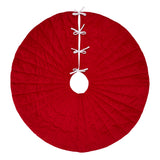 Quilted Red Velvet Tree Skirt with White Bow Ties 48"-Lange General Store