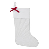 Quilted White Velvet Stocking with Red Bow-Lange General Store