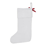 Quilted White Velvet Stocking with Red Bow-Lange General Store