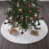 Quilted White Velvet Tree Skirt with Red Bow Ties 48"-Lange General Store