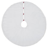 Quilted White Velvet Tree Skirt with Red Bow Ties 48"-Lange General Store