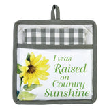 Raised On Country Sunshine Pot Holder & Towel Set-Lange General Store