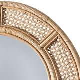 Rattan Round Mirror closeup