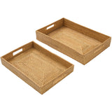 Rattan Trays Set of 2-Lange General Store