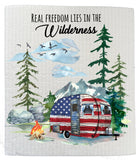 Real Freedom in Wilderness Patriotic Swedish Dish Cloth-Lange General Store