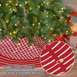 Red Check Pom Lace Tree Skirt-Lange General Store