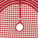 Red Check Pom Lace Tree Skirt-Lange General Store