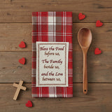 Red Chocolate Plaid Embroidered Dishtowel-Lange General Store