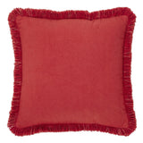 Red Snowflake Stone Washed Fringed Pillow-Lange General Store