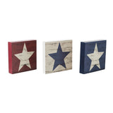 Red White Blue Block Signs Set of 3 5x5-Lange General Store