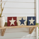 Red White Blue Block Signs Set of 3 5x5-Lange General Store