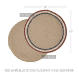 Red White Blue Ric Rac Braided Placemat 14"-Lange General Store