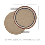 Red White Blue Ric Rac Braided Trivet 12"-Lange General Store