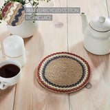 Red White Blue Ric Rac Braided Trivet 8"-Lange General Store