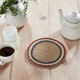 Red White Blue Ric Rac Braided Trivet 8"-Lange General Store