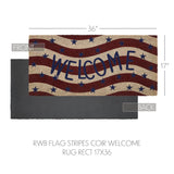 Red White Blue Stripes Welcome Door Mats-Lange General Store