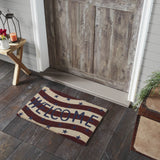 Red White Blue Stripes Welcome Door Mats-Lange General Store