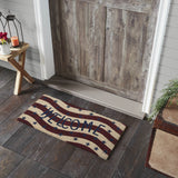 Red White Blue Stripes Welcome Door Mats-Lange General Store