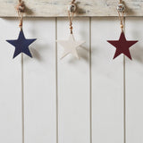 Red White Blue Wooden Star Ornaments Set of 3-Lange General Store