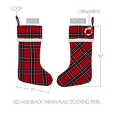 Red and Black Tartan Plaid Stocking-Lange General Store