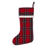 Red and Black Tartan Plaid Stocking-Lange General Store