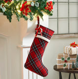Red and Black Tartan Plaid Stocking-Lange General Store