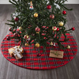 Red and Black Tartan Plaid Tree Skirt 48"-Lange General Store