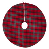 Red and Black Tartan Plaid Tree Skirt 48"-Lange General Store