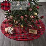Red and Black Tartan Plaid Tree Skirt 48"-Lange General Store