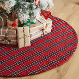 Red and Black Tartan Plaid Tree Skirt 48"-Lange General Store