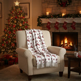 Reindeer Dash Red White Throw-Lange General Store