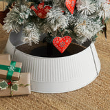 Ribbed Metal Tree Collar White-Lange General Store
