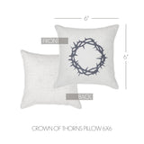 Risen Crown Of Thorns Pillow 6x6-Lange General Store