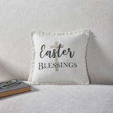 Risen Easter Blessings Cross Pillow-Lange General Store