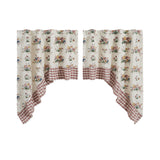 Roselynn Cottage Floral Ruffled Swag Curtains-Lange General Store