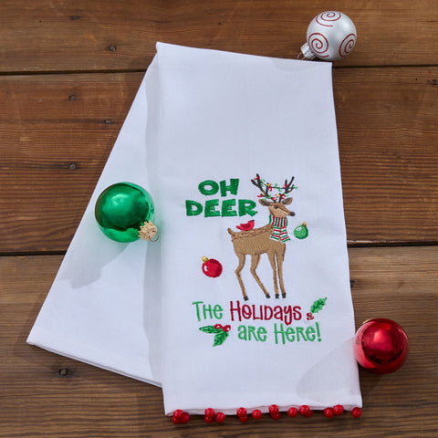 Run Run Reindeer Dishtowel