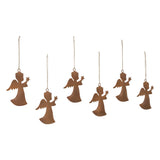 Rust Angel Metal Ornament Set of 6-Lange General Store
