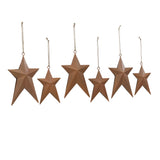 Rust Primitive Star Metal Ornament Set of 6-Lange General Store
