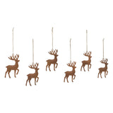 Rust Reindeer Metal Ornament Set of 6-Lange General Store
