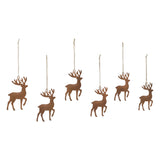 Rust Reindeer Metal Ornament Set of 6-Lange General Store