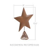 Rust Star Metal Tree Topper-Lange General Store