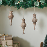 Rustic Finial Ornament Feathered Finish Set of 3-Lange General Store