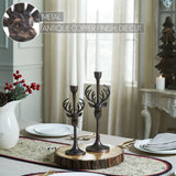 Rustic Stag Metal Candlestick Holders Set of 2-Lange General Store