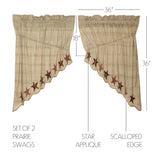 Rustic Star Prairie Swag Curtains