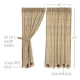 Rustic Star Short Panel Curtains-Lange General Store