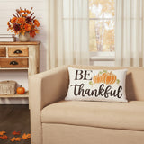 Sable Ann Buffalo Check Be Thankful Pumpkin Pillow-Lange General Store
