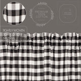 Annie Black Buffalo Check Extra Long Panel Curtain-Lange General Store