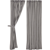 Annie Black Buffalo Check Panel Curtains-Lange General Store